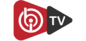 Le logo d'Ibo TV avec une flèche rouge et noire